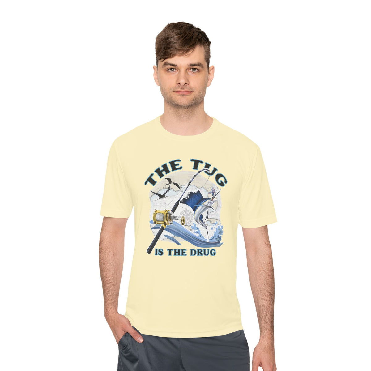 Men's Fishing Tee - "The Tug is the Drug™" Moisture Wicking Shirt for Anglers - Get Tight Gear