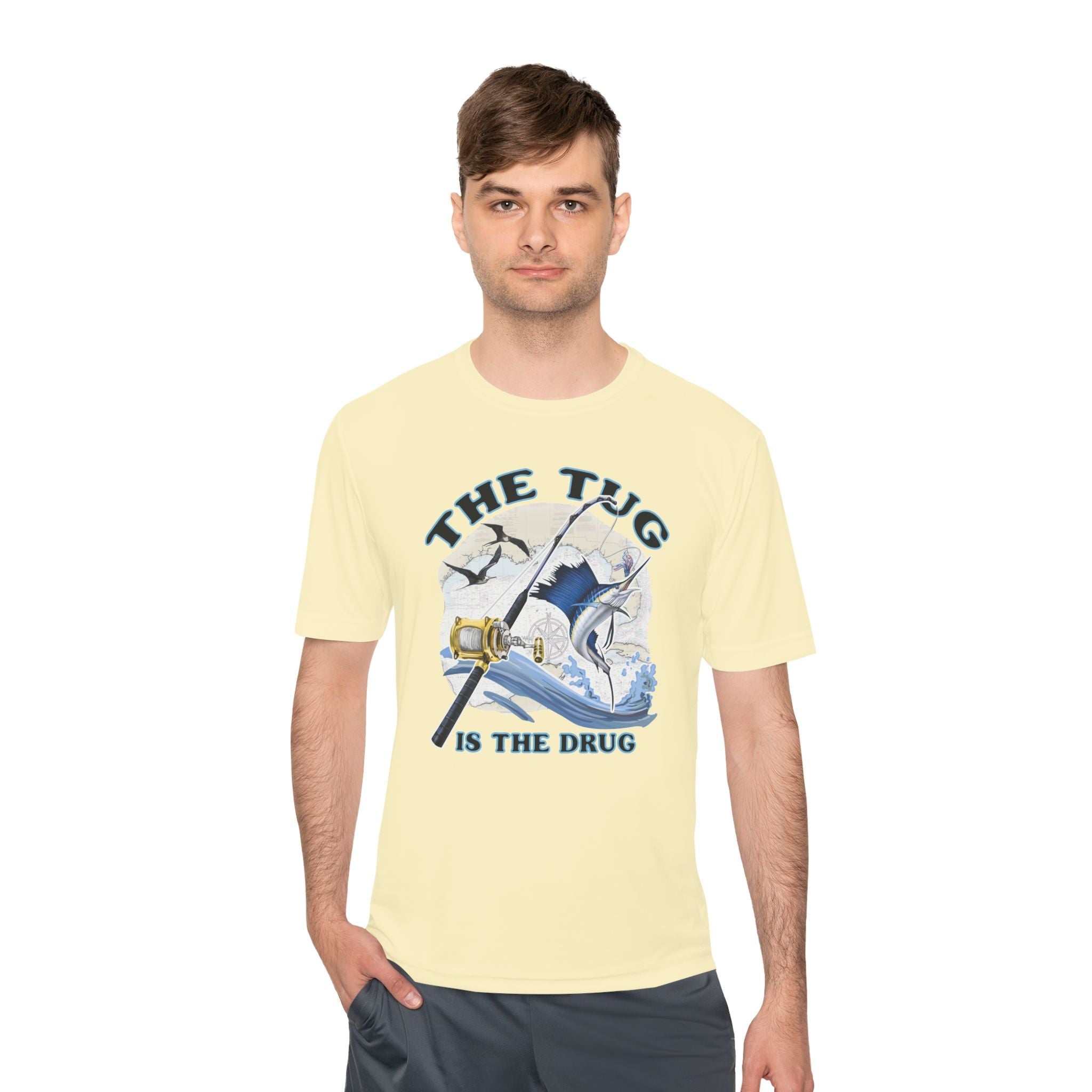 Men's Fishing Tee - "The Tug is the Drug™" Moisture Wicking Shirt for Anglers - Get Tight Gear