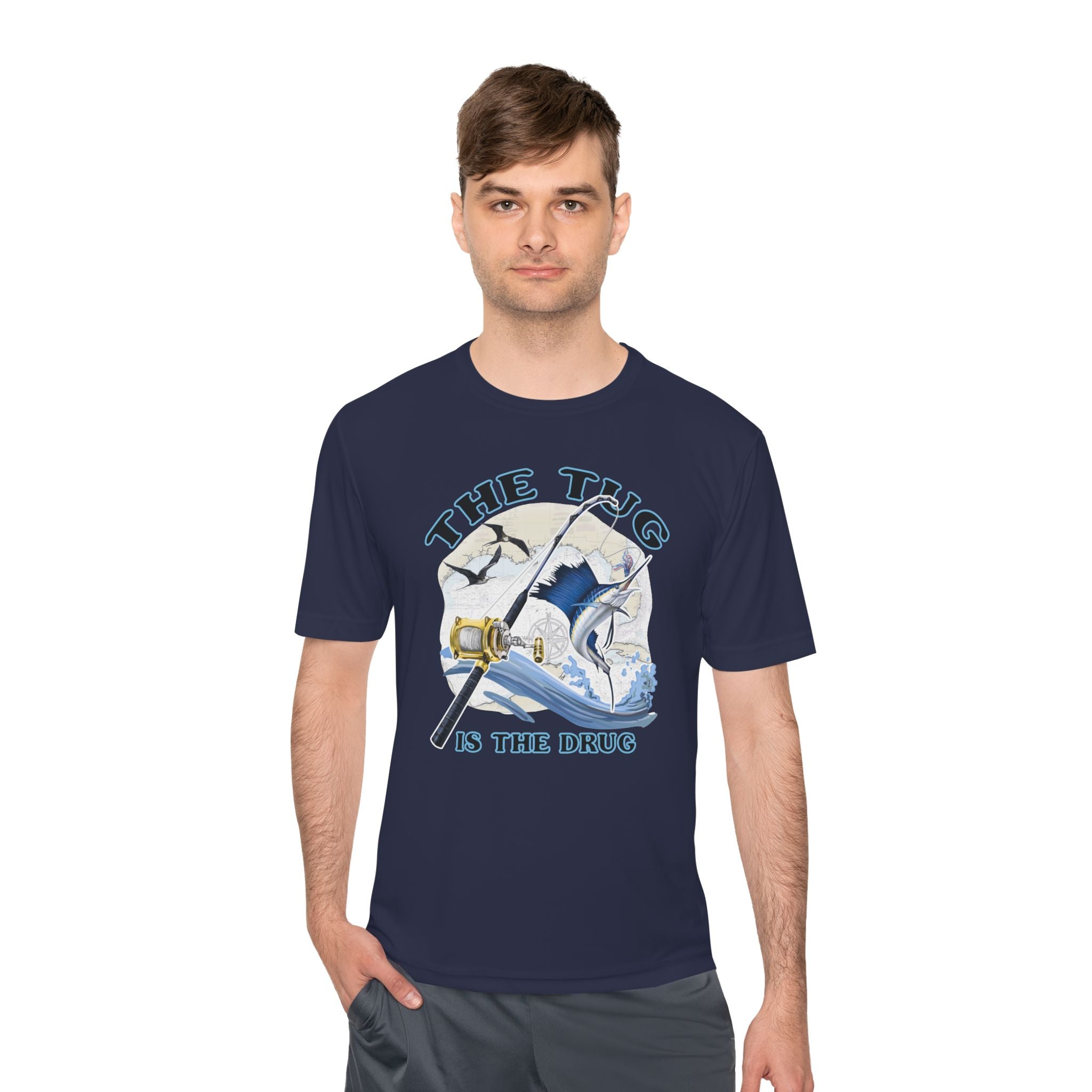 Men's Fishing Tee - "The Tug is the Drug™" Moisture Wicking Shirt for Anglers - Get Tight Gear
