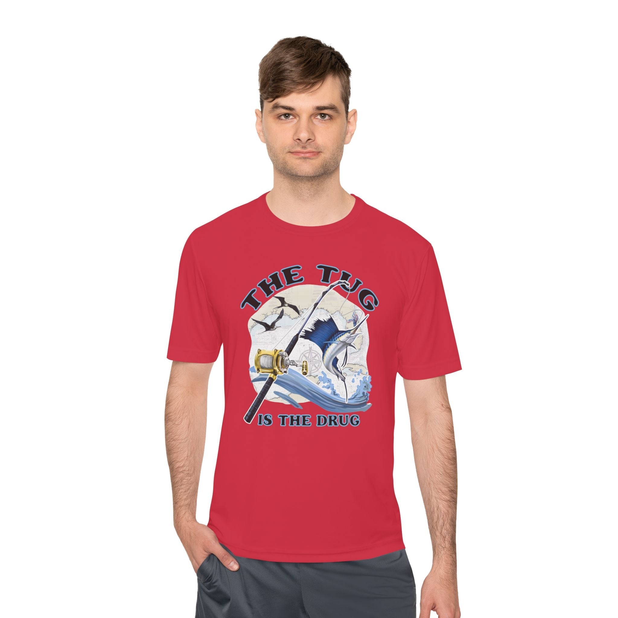 Men's Fishing Tee - "The Tug is the Drug™" Moisture Wicking Shirt for Anglers - Get Tight Gear