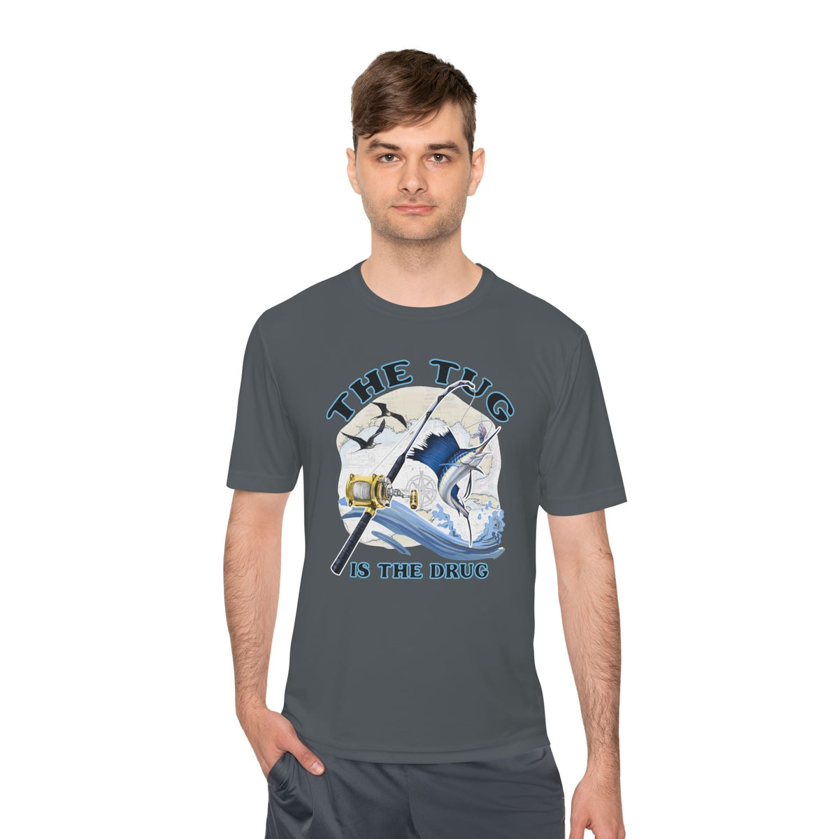 Men's Fishing Tee - "The Tug is the Drug™" Moisture Wicking Shirt for Anglers - Get Tight Gear