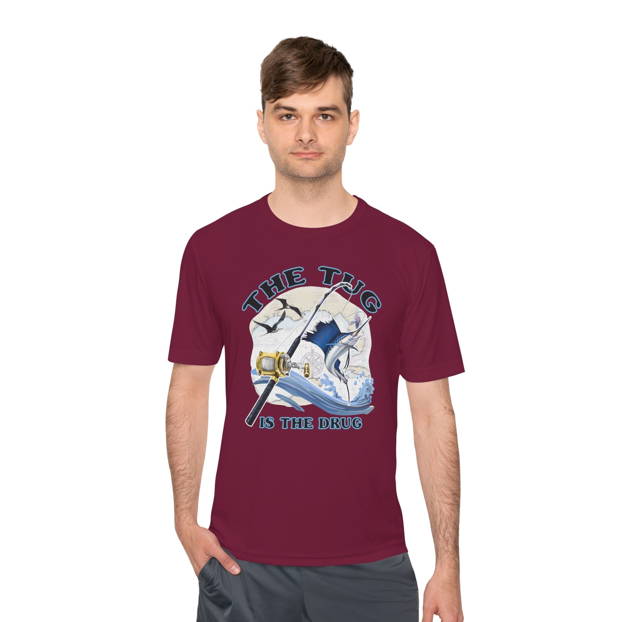 Men's Fishing Tee - "The Tug is the Drug™" Moisture Wicking Shirt for Anglers - Get Tight Gear