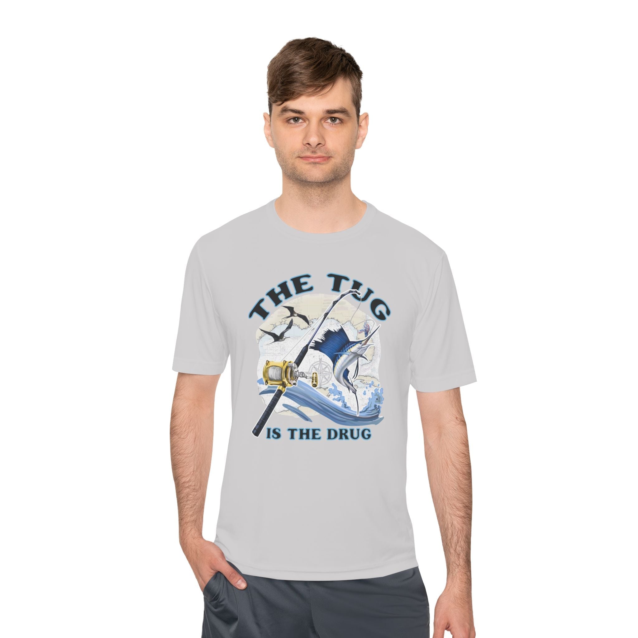 Men's Fishing Tee - "The Tug is the Drug™" Moisture Wicking Shirt for Anglers - Get Tight Gear