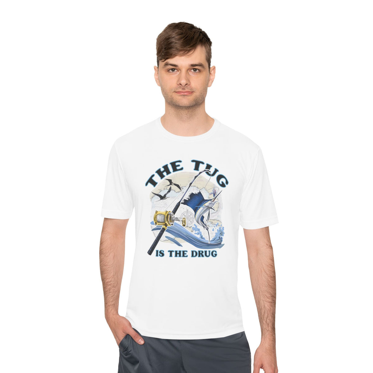 Men's Fishing Tee - "The Tug is the Drug™" Moisture Wicking Shirt for Anglers - Get Tight Gear
