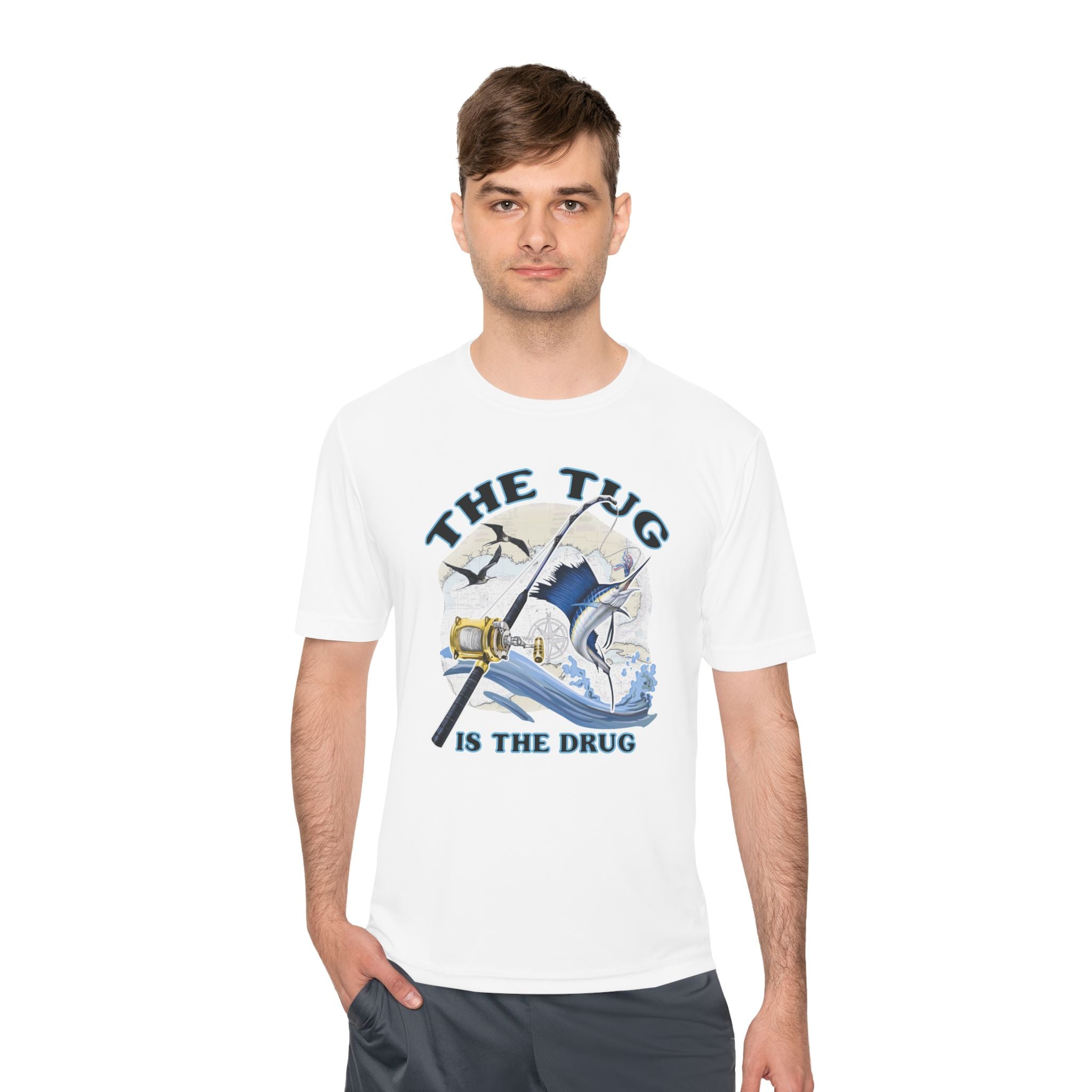 Men's Fishing Tee - "The Tug is the Drug™" Moisture Wicking Shirt for Anglers - Get Tight Gear
