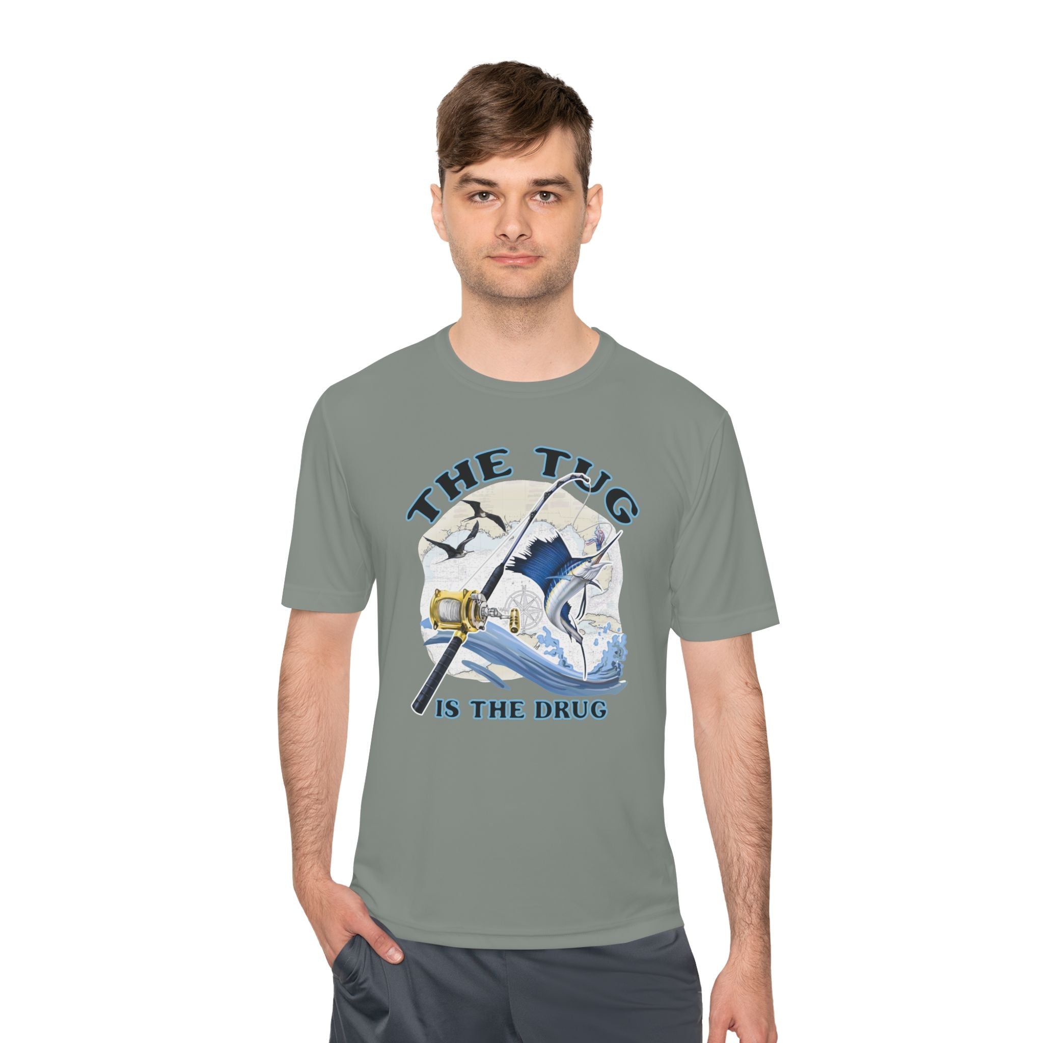 Men's Fishing Tee - "The Tug is the Drug™" Moisture Wicking Shirt for Anglers - Get Tight Gear