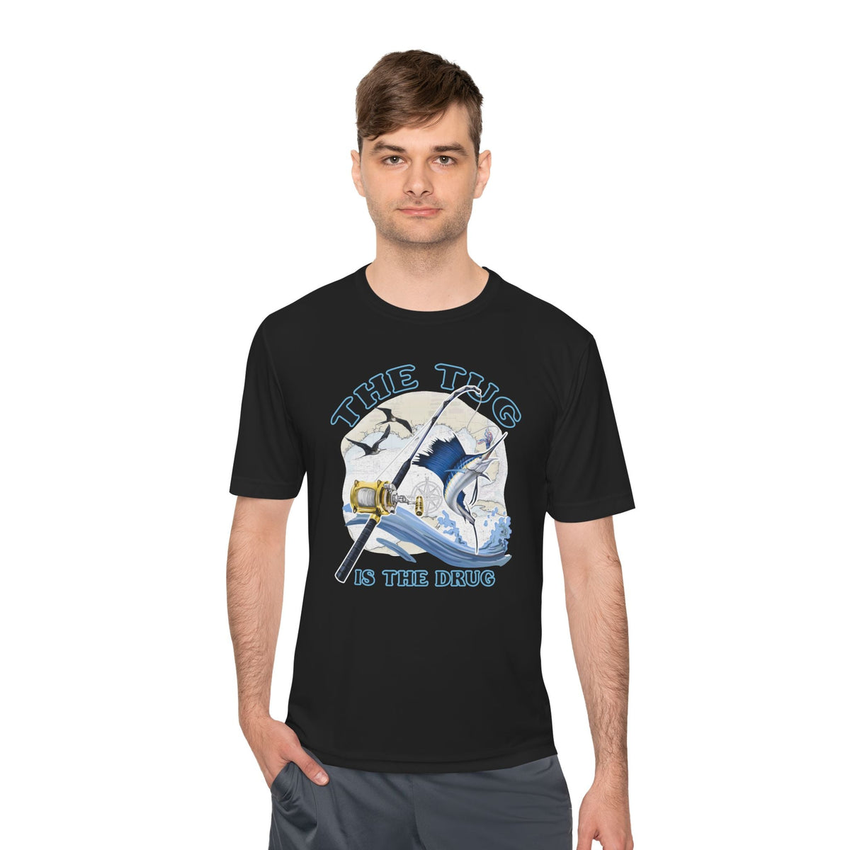 Men's Fishing Tee - "The Tug is the Drug™" Moisture Wicking Shirt for Anglers - Get Tight Gear