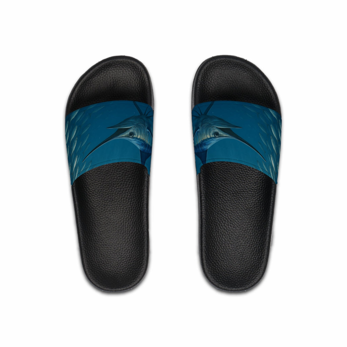Men's Slide Sandals - Blue Marlin Design for Summer Beach Days - Get Tight Gear