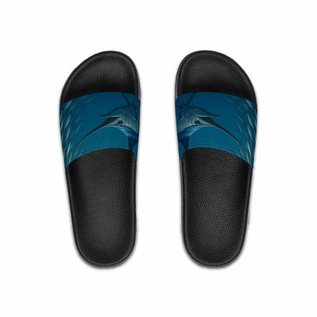 Men's Slide Sandals - Blue Marlin Design for Summer Beach Days - Get Tight Gear