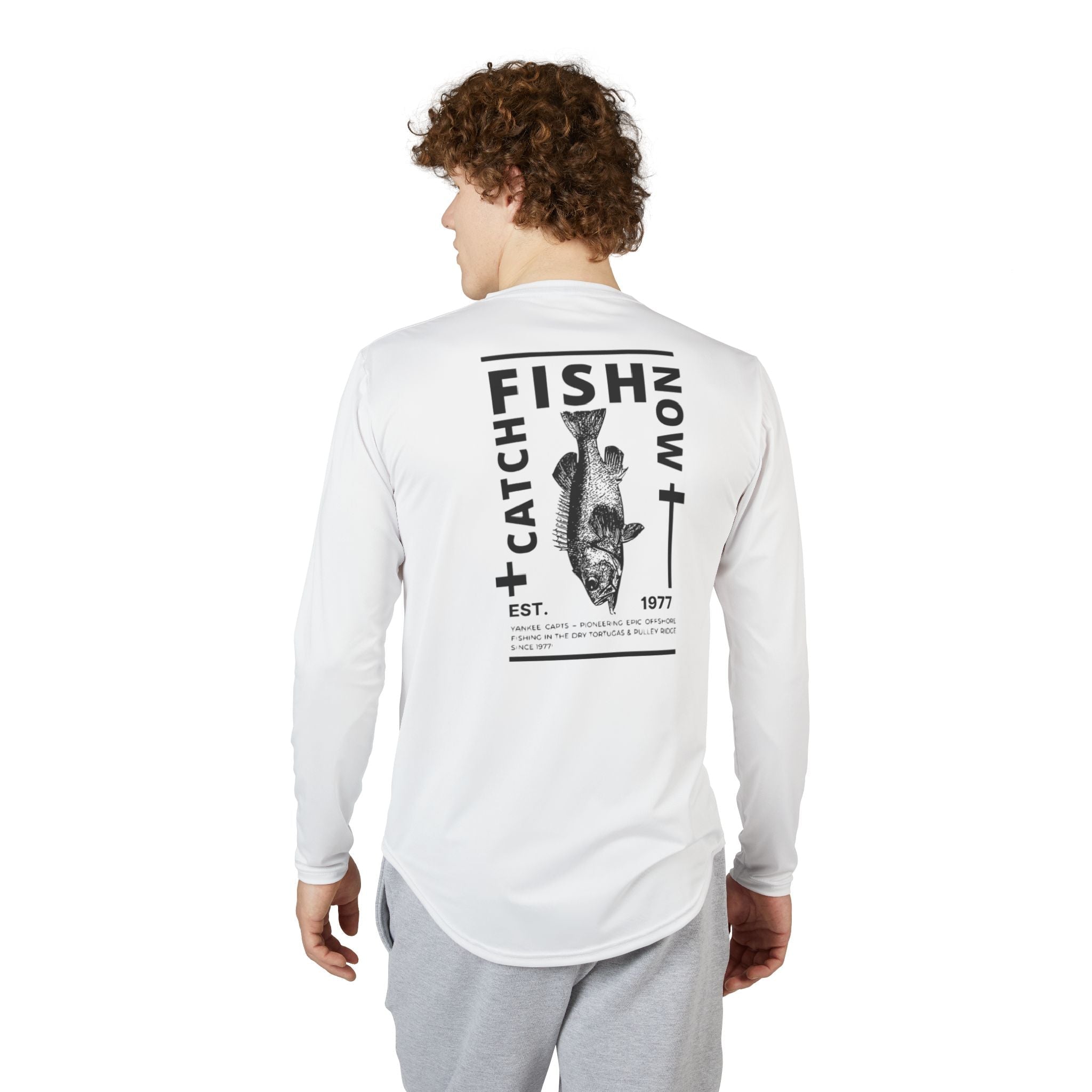 Men's UV Protection Fishing Shirt - Catch Fish Now Design - Get Tight Gear