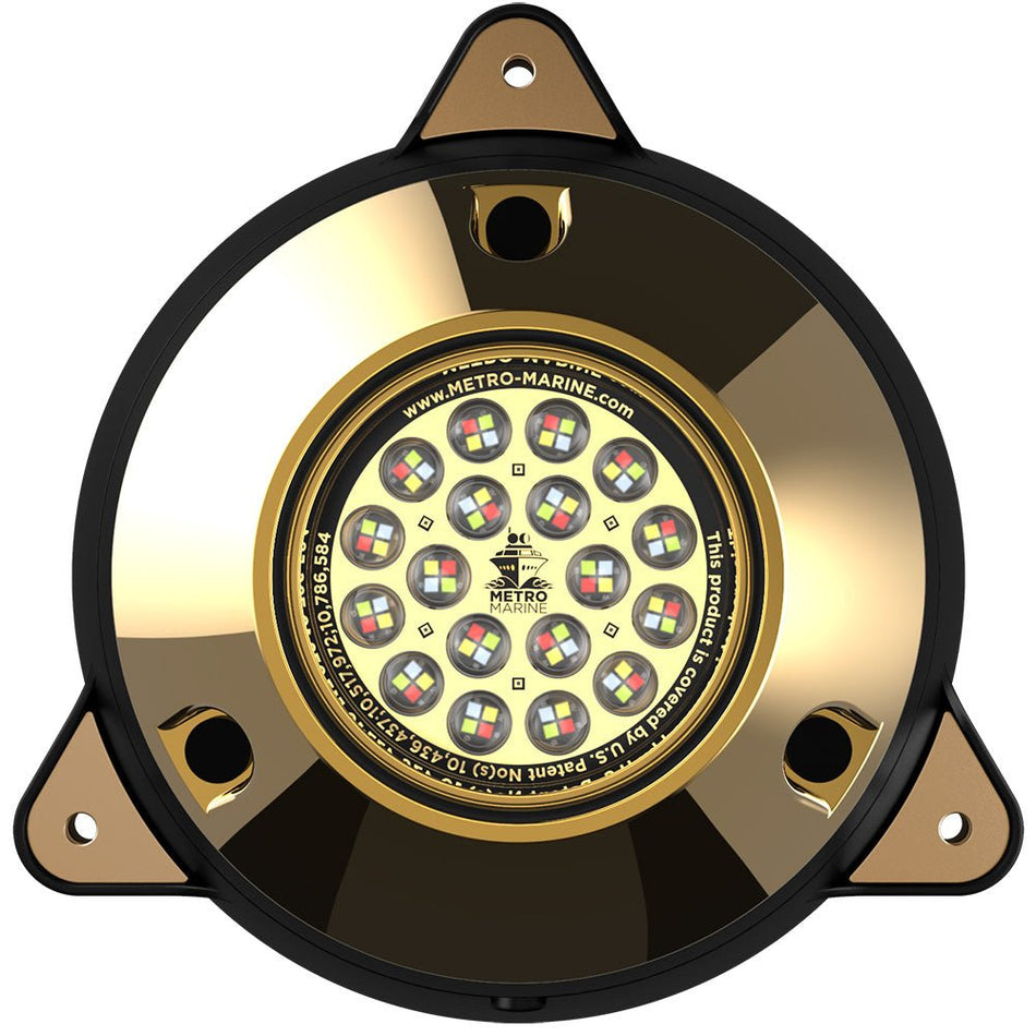 Metro Marine High - Output Surface Mount Underwater Light w/Intelligent Full Spectrum LED's - RGBW, 90 Beam - Get Tight Gear
