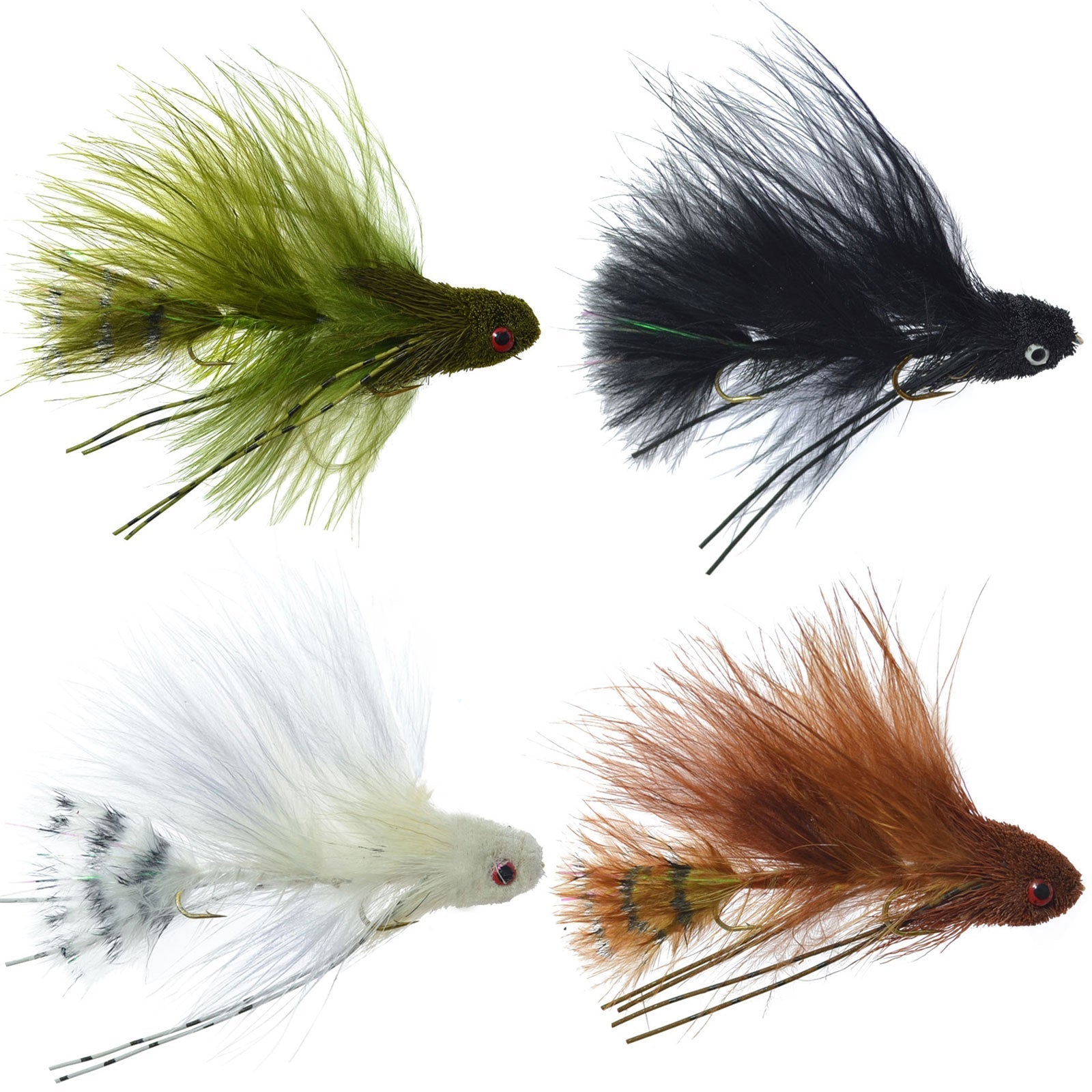 Mini Sex Dungeon Streamer Sampler - 4 Colors - Size 6 - Articulated Trout Bass Steelhead Salmon and Bass Fly Fishing Flies - Get Tight Gear