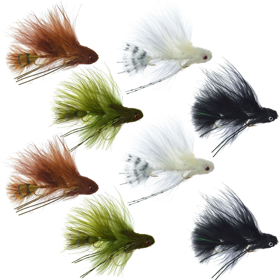 Mini Sex Dungeon Streamer Sampler - 8 Flies - 4 Colors - Size 6 - Articulated Streamers - Get Tight Gear