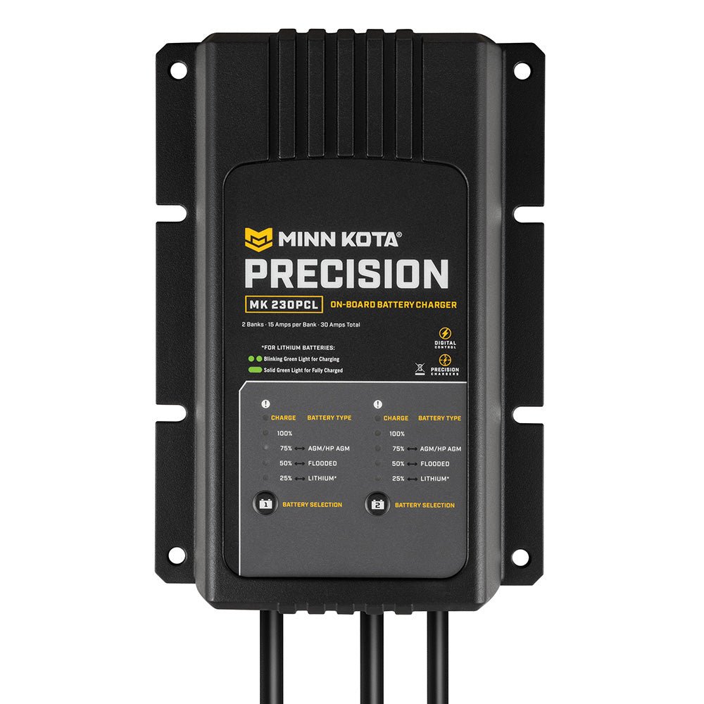 Minn Kota On - Board Precision Charger MK - 230 PCL 2 Bank x 15 AMP LI Optimized Charger - Get Tight Gear