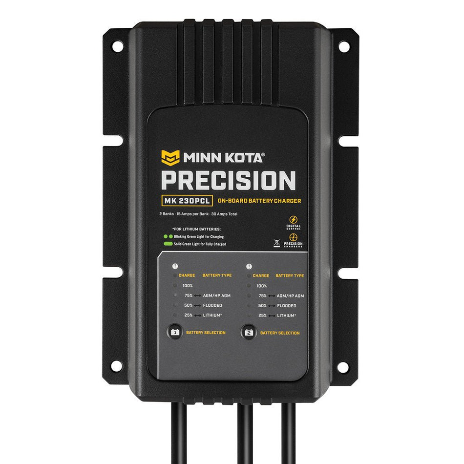 Minn Kota On - Board Precision Charger MK - 230 PCL 2 Bank x 15 AMP LI Optimized Charger - Get Tight Gear