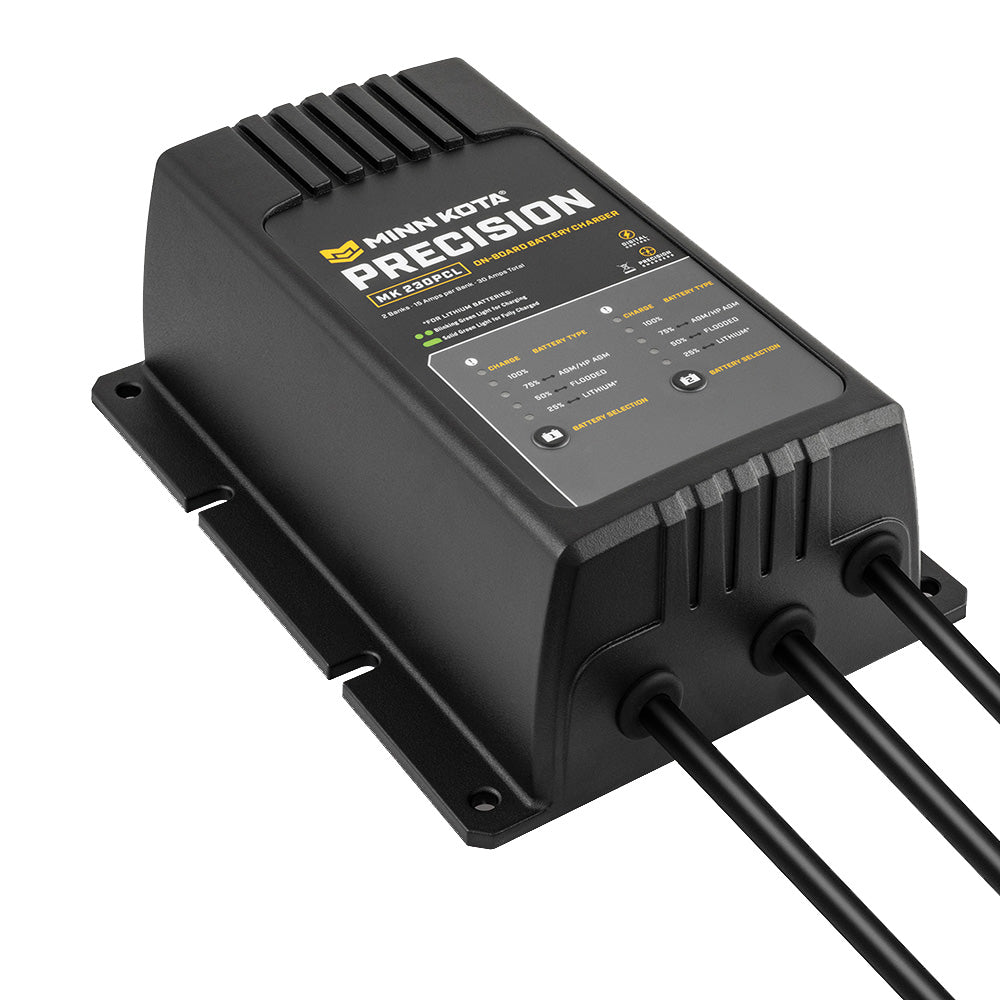 Minn Kota On - Board Precision Charger MK - 230 PCL 2 Bank x 15 AMP LI Optimized Charger - Get Tight Gear