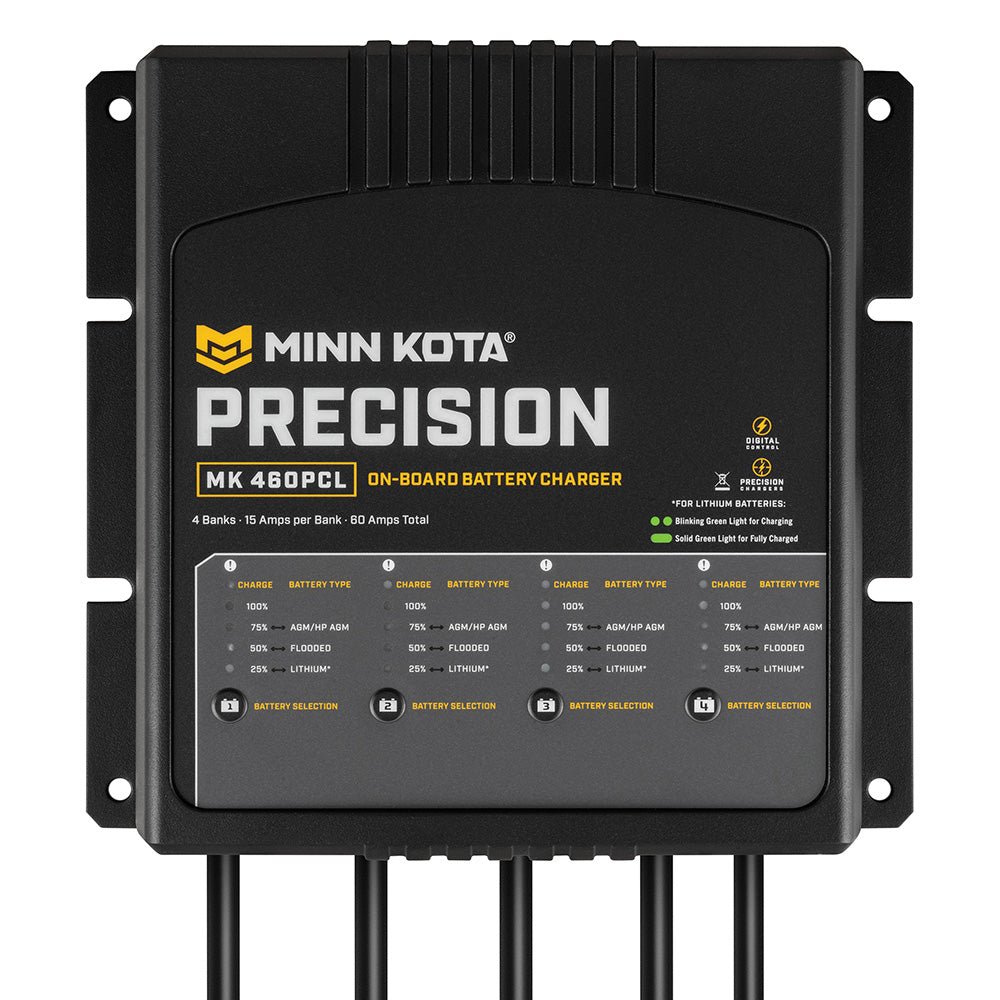 Minn Kota On - Board Precision Charger MK - 460 PCL 4 Bank x 15 AMP LI Optimized Charger - Get Tight Gear