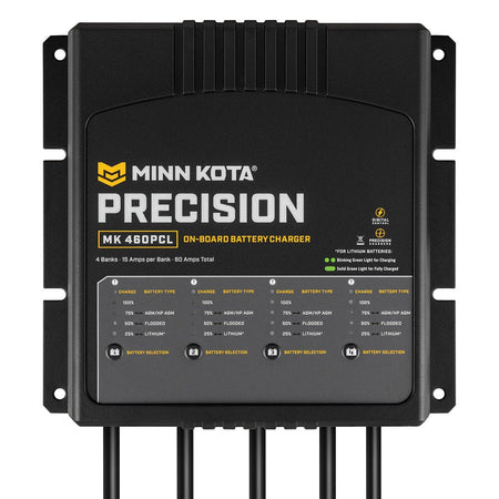 Minn Kota On - Board Precision Charger MK - 460 PCL 4 Bank x 15 AMP LI Optimized Charger - Get Tight Gear