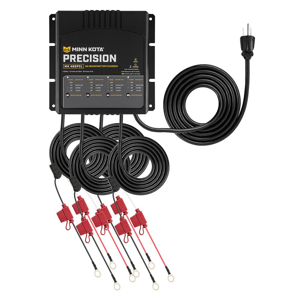 Minn Kota On - Board Precision Charger MK - 460 PCL 4 Bank x 15 AMP LI Optimized Charger - Get Tight Gear