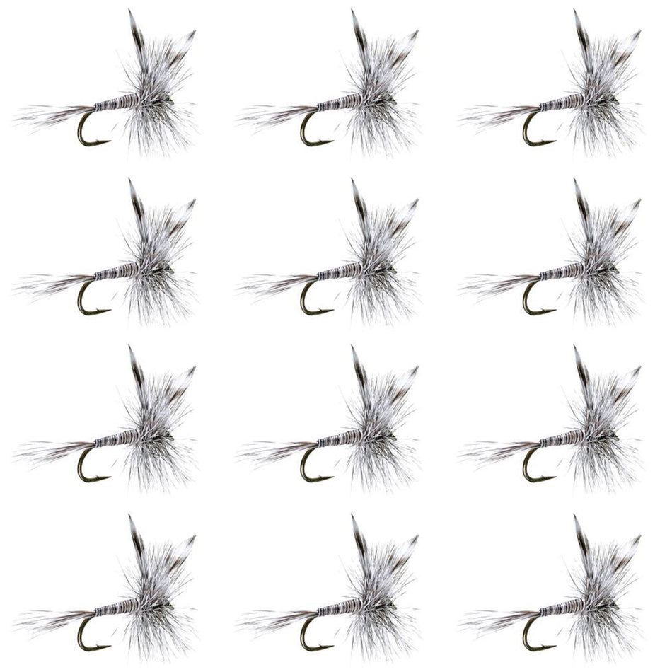 Mosquito Classic Trout Dry Fly Fishing Flies - 1 Dozen Size 12 - Get Tight Gear