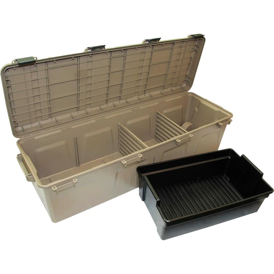 MTM The Mule Mobile Gear Carrier Wheeled Crate w/ Divider Dark Earth - Get Tight Gear