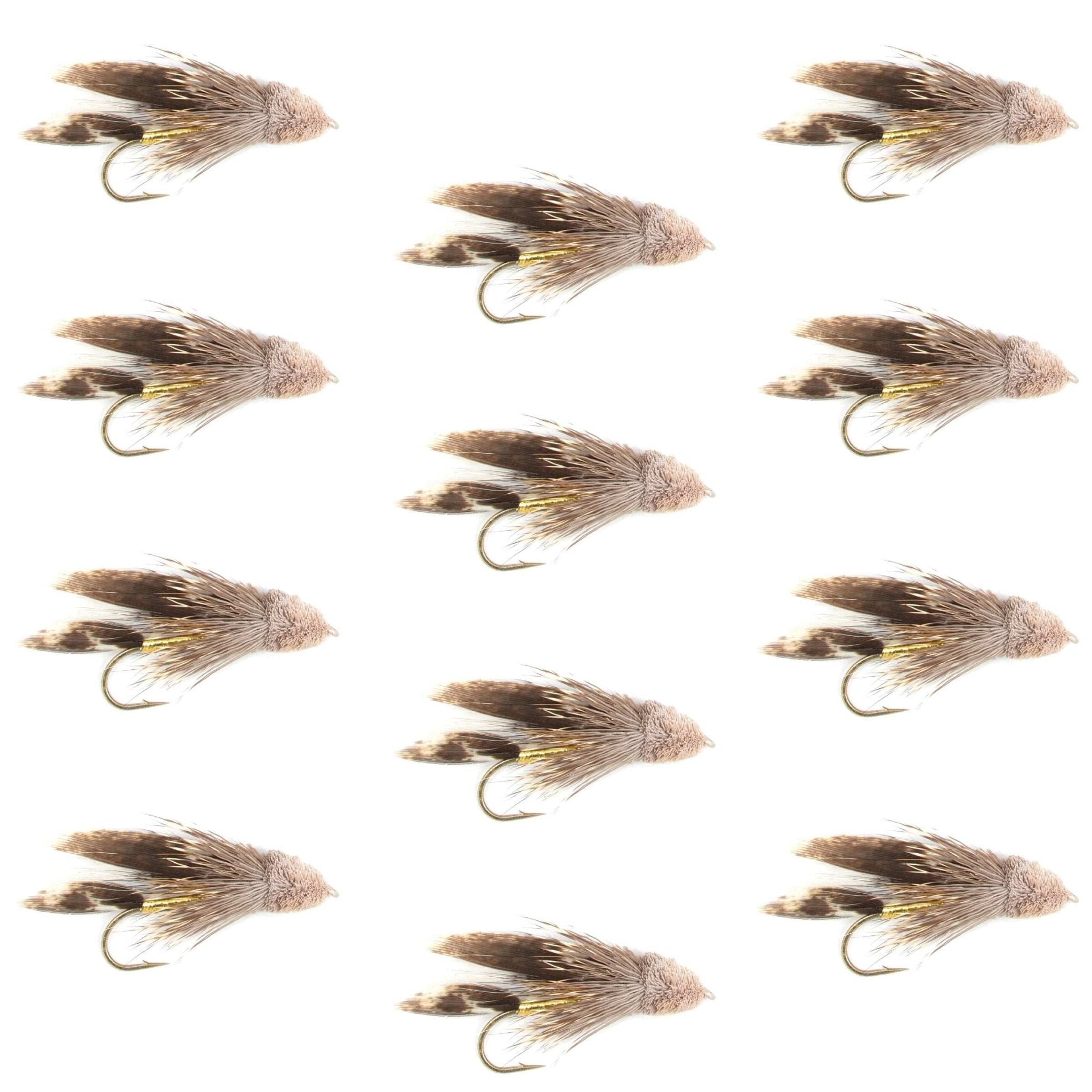 Muddler Minnow Fly Fishing Flies - Classic Bass and Trout Streamers - 1 Dozen Flies Hook Size 8 - Get Tight Gear
