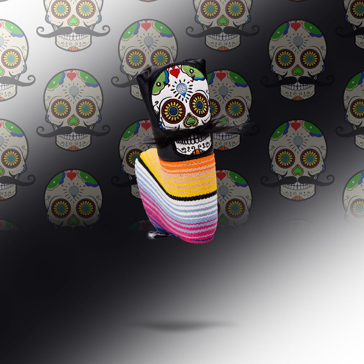 Mustache Sugar Skull - Blade Putter Cover Black - Get Tight Gear