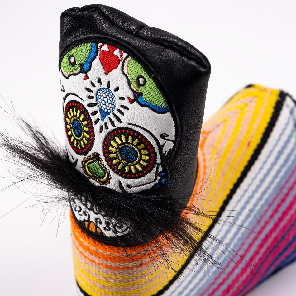 Mustache Sugar Skull - Blade Putter Cover Black - Get Tight Gear
