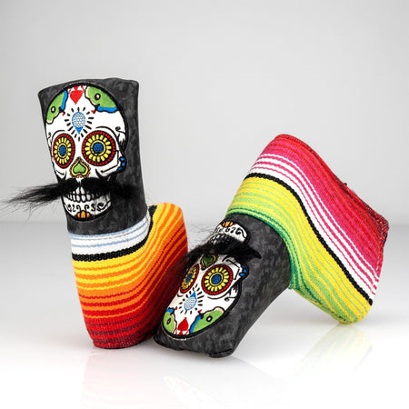 Mustache Sugar Skull - Blade Putter Cover Gray Camo - Get Tight Gear