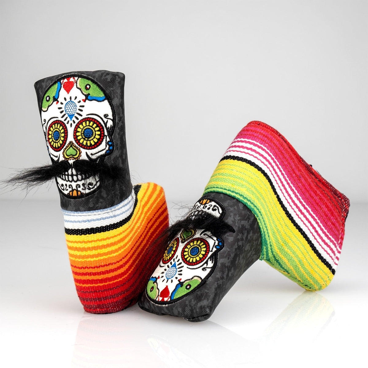 Mustache Sugar Skull - Blade Putter Cover Gray Camo - Get Tight Gear
