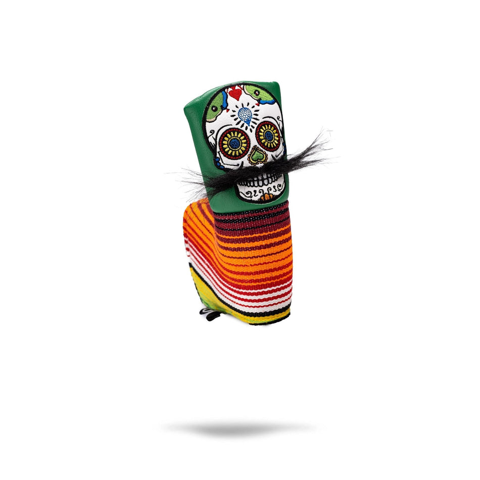 Mustache Sugar Skull - Blade Putter Cover Green - Get Tight Gear