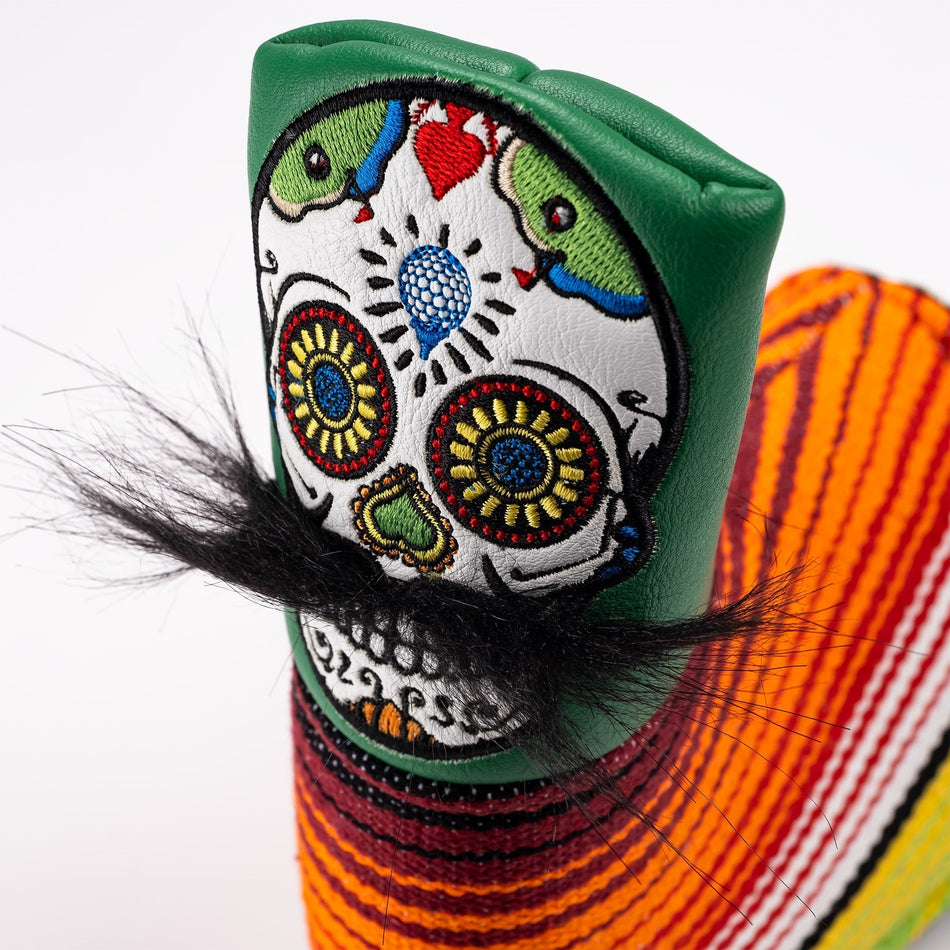 Mustache Sugar Skull - Blade Putter Cover Green - Get Tight Gear