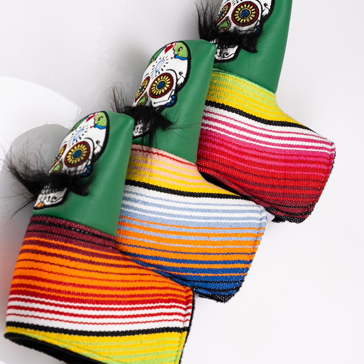 Mustache Sugar Skull - Blade Putter Cover Green - Get Tight Gear