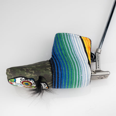 Mustache Sugar Skull - Blade Putter Cover Green Camo - Get Tight Gear