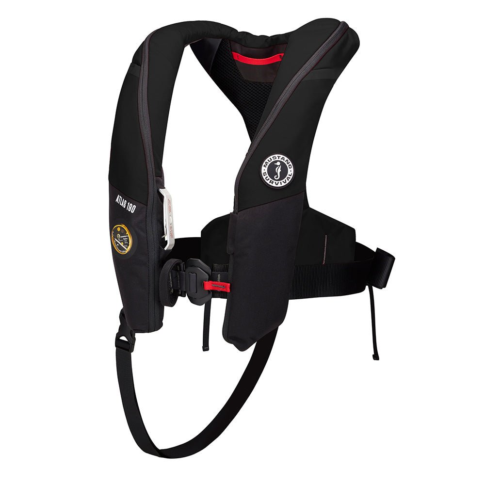 Mustang Atlas 190 DLX Open Ocean Inflatable PFD - Black - Get Tight Gear