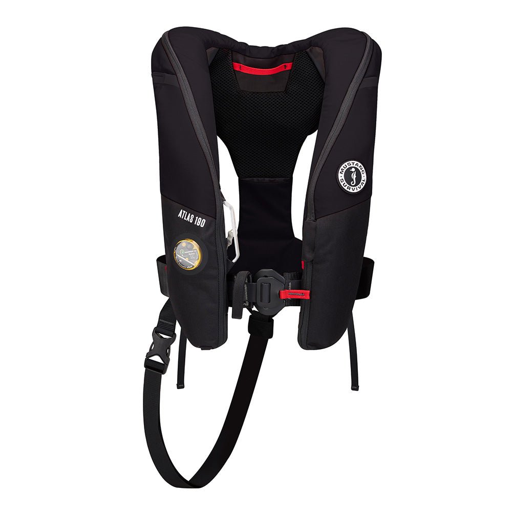 Mustang Atlas 190 DLX Open Ocean Inflatable PFD - Black - Get Tight Gear