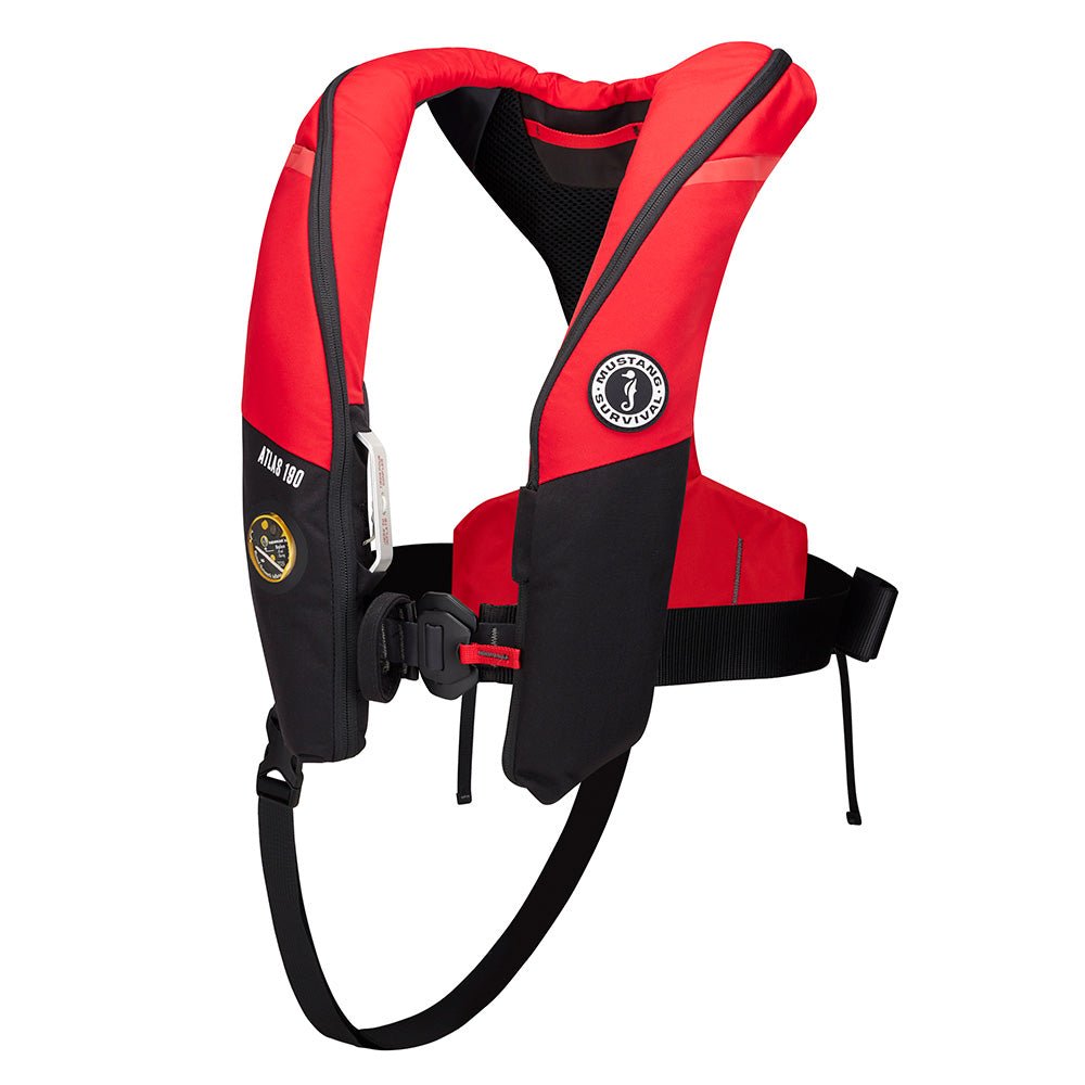 Mustang Atlas 190 DLX Open Ocean Inflatable PFD - Red/Black - Get Tight Gear