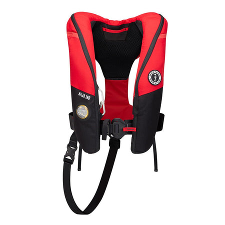 Mustang Atlas 190 DLX Open Ocean Inflatable PFD - Red/Black - Get Tight Gear