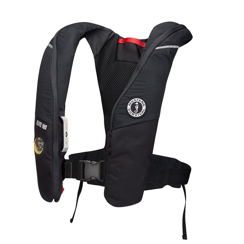 Mustang Elite 190 Offshore Inflatable PFD - Black - Get Tight Gear