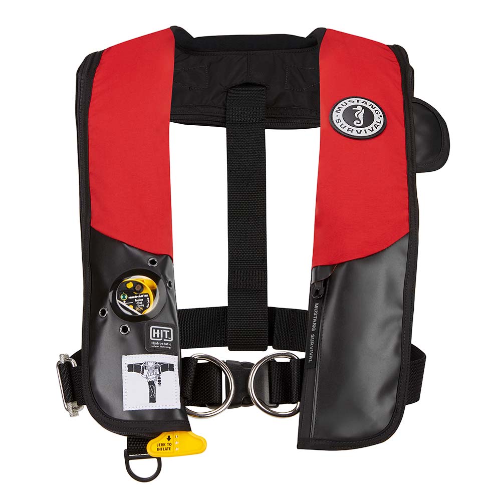 Mustang HIT Hydrostatic Inflatable PFD w/Sailing Harness - Red/Black - Automatic/Manual - Get Tight Gear