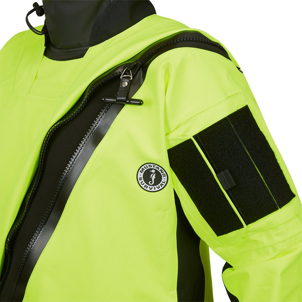 Mustang Sentinel Series Water Rescue Dry Suit - Fluorescent Yellow Green - Black - XS Long - Get Tight Gear