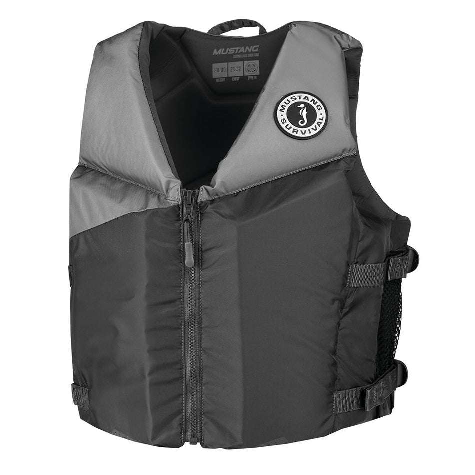 Mustang Young Adult REV Foam Vest - Grey/Light Grey/Fluorescent Yellow - Universal - Get Tight Gear