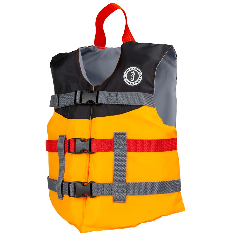 Mustang Youth Livery Foam Vest - Mango/Black - Get Tight Gear