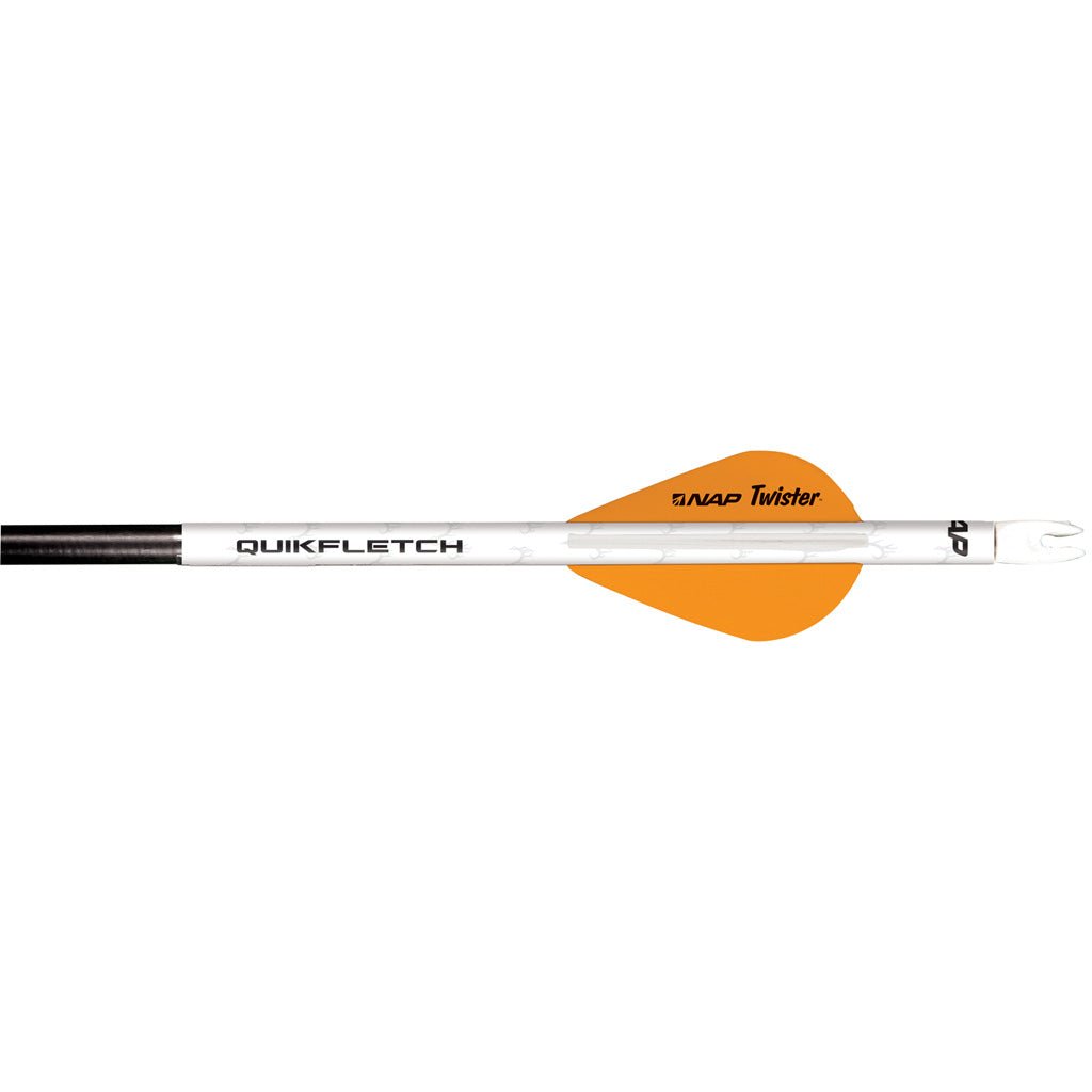 NAP Quikfletch w/Twister Vanes White/Orange 6 pk. - Get Tight Gear