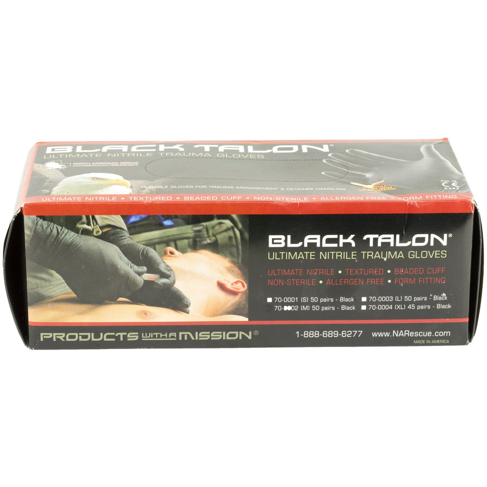 NAR GLOVES BLACK NITRILE MED 50 PAIR - Get Tight Gear