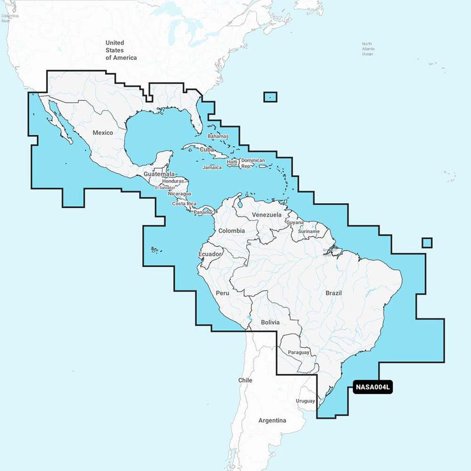 Navionics NASA004L - Mexico, Caribbean to Brazil - Navionics+ - Get Tight Gear