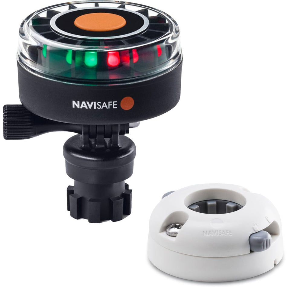 Navisafe Navilight 2NM Tricolor w/Navimount Base & Horizontal Mount - White - Get Tight Gear