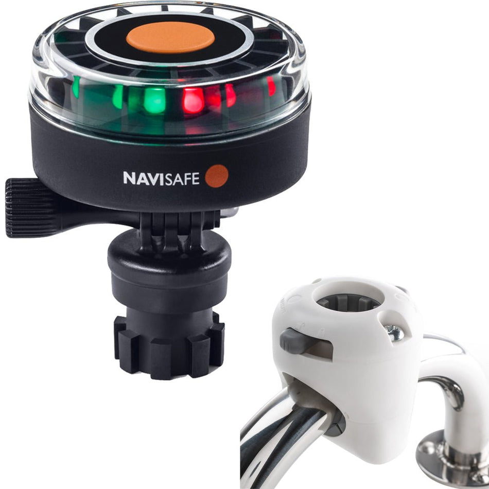 Navisafe Navilight 2NM Tricolor w/Navimount Base & Rail Mount - White - Get Tight Gear