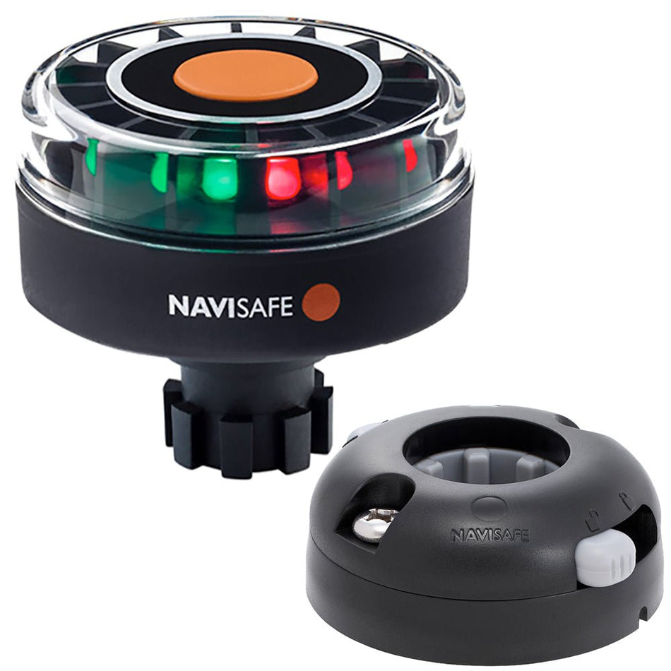 Navisafe Navilight Tricolor 2NM w/Navibolt Base & Horizontal Mount - Black - Get Tight Gear