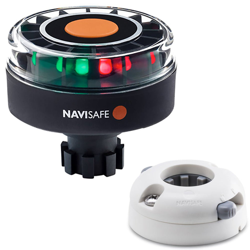 Navisafe Navilight Tricolor 2NM w/Navibolt Base & Horizontal Mount - White - Get Tight Gear